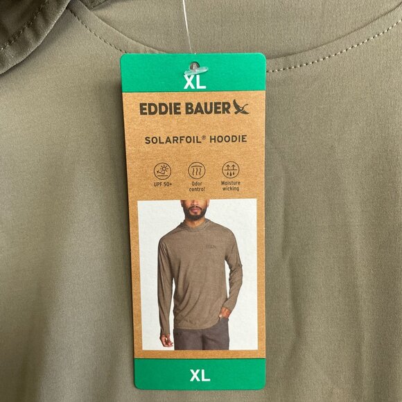 NEW Eddie Bauer Solarfoil Long Sleeve Hoodie Men's XL UPF 50+ Moisture Wicking - Picture 6 of 9